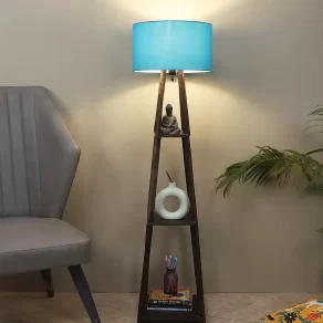 Seasa Wistera Floor Lamp With Shelf – Teal